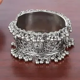 SZN German Silver Oxidised Ghungroo Bangle-picture-29