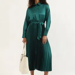 United Colors of Benetton Women Striped Long Sleeves Shirt Midi Dress image 5