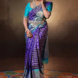 Shriyangan Checked Pure Silk Kanjeevaram Saree-picture-28