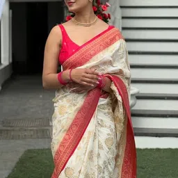 ZIKARAA Woven Design Zari Handloom Saree image 3