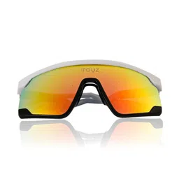 Irayz Men Red Lens & White Sports Sunglasses with image 3