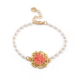 SALTY Serenity Lotus Gold-Plated Link Bracelet image 2