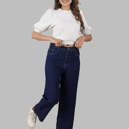 zayla Women Comfort Wide Leg High-Rise Stretchable Jeans-image-15
