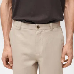 MANGO MAN Linen Cotton Regular Fit Chinos image 3