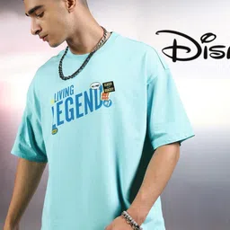 HIGHLANDER Men Graphic Printed Round Neck Cotton Oversized Donald Duck Tshirt image 5