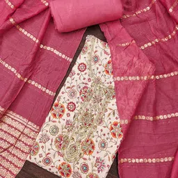 Peachmode Printed Pure Cotton Unstitched Dress Material image 2