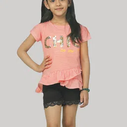 Nino Togs Girls Embellished T-shirt with Shorts-picture-53
