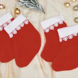 Ascension 4-Pcs Red & White Christmas Stockings Festive Decor-picture-41