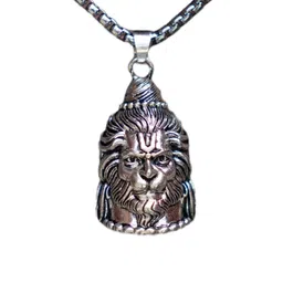 Japam Silver-Plated Reversible Shiv-Hanuman Pendant With Chain image 4