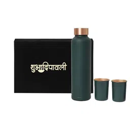 INTERNATIONAL GIFT Green Copper Water Bottle With 2 Glass & Box Home Gift Sets-picture-23