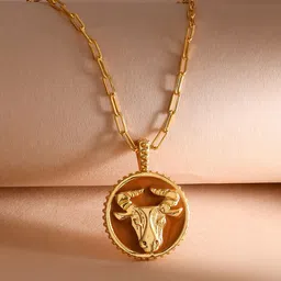 Voylla Gold-Plated Circular Pendants with Chains-image-93