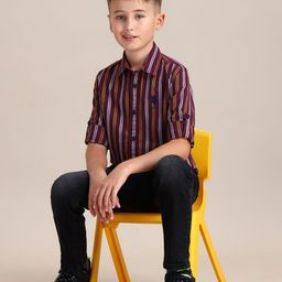U.S. Polo Assn. Kids Boys Opaque Striped Casual Shirt-picture-34