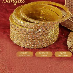 NMII Set Of 12 Stone Studded & Beaded Glass Bangles image 5