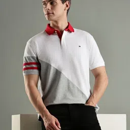 Tommy Hilfiger Colourblocked Short Sleeves Polo Collar Cotton Regular Fit Casual T-shirt image 2