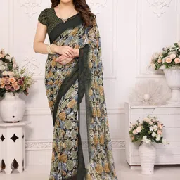 HERE&NOW Floral Pure Georgette Fashion Saree-picture-32