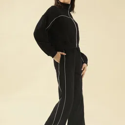 Lil Tomatoes Girls Striped Mock Collar Long Sleeves Tracksuits image 3