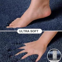 Premsons Navy Blue 400 GSM Microfibre Bath Rugs image 2