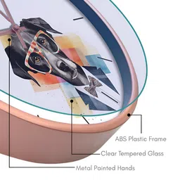 OLIVE TREE Copper-Toned & White Printed Contemporary Wall Clock image 3