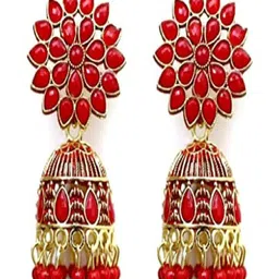 HHJEWELRY Red Brass Earrings-picture-10