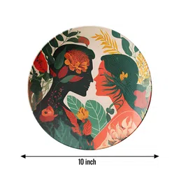 the quirky home THE QUIRKY Beige & Green Printed Earthbound & Skybound Decorative Ceramic Wall Plate image 2