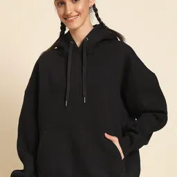 PockMAN Women Solid Hooded Sweatshirt-picture-24