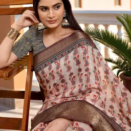 GULKEE FAB Floral Zari Handloom Saree image 4