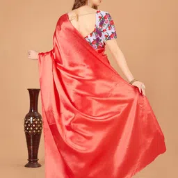 Aruna Sarees Solid Satin Saree image 2