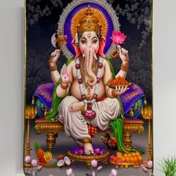 SHRI KHATU SHYAM CREATION White & Blue 1 Pieces MDF Wall Photo Frames-picture-42