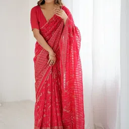 ROOP SUNDARI SAREES Ethnic Motifs Zari Poly Georgette Handloom Saree-picture-21