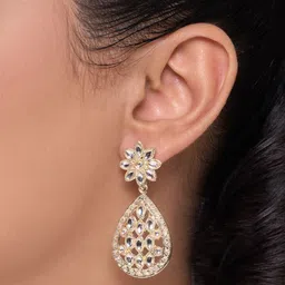 Forever Glam by Pantaloons Teardrop Shaped Drop Earrings image 4