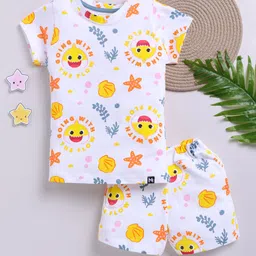 YK X Minute Mirth Girls Printed Pure Cotton T-shirt with Shorts-picture-26