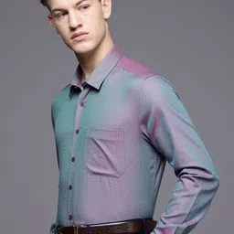 Louis Philippe Slim Fit Textured Pure Cotton Formal Shirt-picture-20