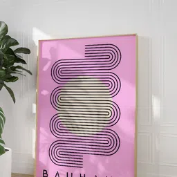 SAF Pink & Cream-Coloured 1 Piece Wood Abstract Wall Paintings image 2