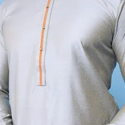 AURIK Men Solid Silk Kurta with Pyjamas image 5