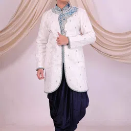 Desibutik Embroidered Mandarin Collared Sherwani-picture-14