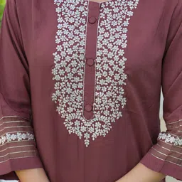 SANISA Women Ethnic Motifs Embroidered Regular Sequinned Kurta with Trousers & With Dupatta image 5