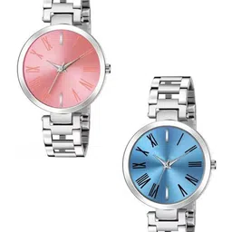 FROZIL Women Dial & Straps Analogue Watch Mereble-Pink-Blue-image-48