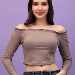 BAESD Women Solid Off-Shoulder Cotton Top-image-86