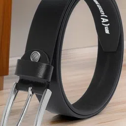 The Roadster Lifestyle Co Men Textured Leather Formal Belt-image-80