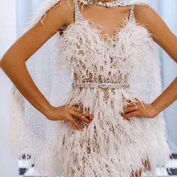 StyleCast Women Embellished Feather Mini Dress-picture-26