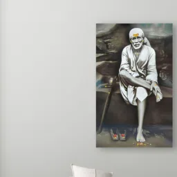 Tushaco Handicrafts White & Grey Religious Printed Canvas Wall Art image 2