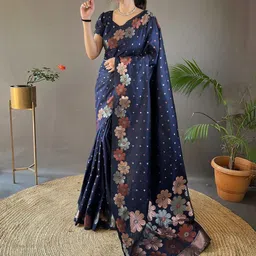 MORDEN MUSE Women Floral Woven Design Saree-image-0