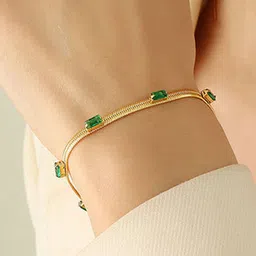 Jewels Galaxy Gold-Plated Crystals Studded Wraparound Bracelet image 4