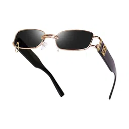 Being Better Unisex Black Lens & Black Rectangle Sunglasses with image 2