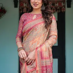 MAHARANI COUTURE Ethnic Motifs Pure Cotton Jamdani Saree image 5