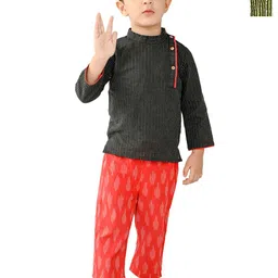 Tiny Bunnies Boys Pack Of 2 Printed Mandarin Collar Pure Cotton Shirt With Trousers-picture-14