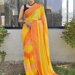 DIVASTRI Women Pure Chiffon Ready to Wear Jamdani Saree-image-61