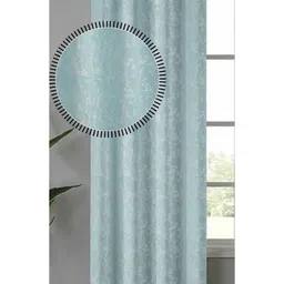 GEET CREATIONS Blue Floral Room Darkening Door Curtain-picture-41