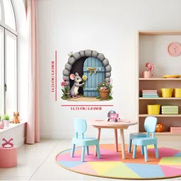 Flenzy Blue & Grey Printed Water-Proof Self-Adhesive Wall Stickers image 3