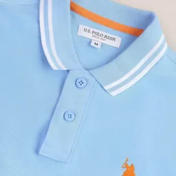 U.S. Polo Assn. Men Solid Polo Collar Cotton Slim Fit T-Shirt image 2